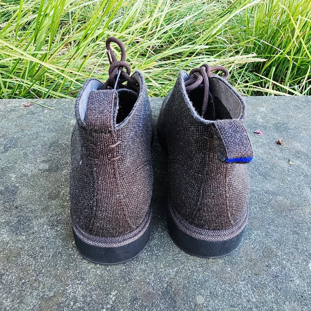 Rothy's Men's 7 Chukka Boots Merino‎ Wool Lace Up Dark Brown/Umber *No Inserts*